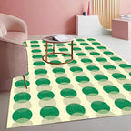 Modern Abstract Living Room Area Rug with Layered Circles Design 9x12 Minimalist Contemporary Geometric Decor Rugs for Dining Room Bedroom Office Nursery Room Washable Non Slip Indoor Mat Green
