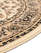 Unique Loom Sialk Hill Collection Area Rug - Washington (3' 3" Round Ivory/Black)