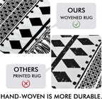 IOHOUZE Kitchen Hallway Runner Rug -2'x6' Boho Black White Entryway Runner Rugs for Halloween Decor/Fall Decor, Woven Indoor Outdoor Carpet Rugs, Washable Rag Rug for Bedroom/Bathroom/Laundry Room