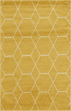 Unique Loom Trellis Frieze Collection Area Rug - Geometric (4' 1" x 6' 1", Yellow/ Ivory)