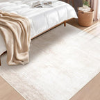 Area Rug 3x5 Washable Rug: Living Room Modern Abstract Rug Soft Non Slip Neutral Rugs Stain Resistant Small Rug Indoor Door Mat for Bedroom Kitchen Nursery Hallway Entryway Office(Beige,3'x5')