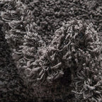 Unique Loom Solid Shag Collection Area Rug (3' 3" x 5' 3" Oval, Graphite Gray)