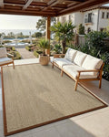 DEXI Area Rug Natural Fiber 6x9, Braided Woven Seagrass Rugs No Shed, Large Soft Neutral Rustic Carpet Mat for Indoor Entryway Outdoor Patio Dining Living Room Bedroom Farmhouse, Natural