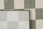 Revival Rugs Gambit 7'10"x10' Checkered Rug Washable Area Rug for Living Room Bedroom - 100% Recycled Oeko-TEX Certified, Medium Pile, Green, Beige