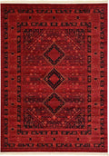 Unique Loom Tekke Collection Area Rug - Sheibani (7' 10" x 11' Rectangle, Red/ Black)
