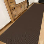 IOHOUZE Washable Exrea Long Hallway Runner Rug 3x14 Non Slip Rubber Backed Kitchen Runner Entryway Runner Indoor, Woven Rugs Floor Carpet for Kitchen Hall Entryway Stair,Brown