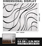 YIHOUSE Modern Rugs for Living Room, 8x10 Washable Black and White Area Rug, Thin Abstract Geometric Striped Rug, Area Rug for Bedroom,Kitchen,Dining Room,Office