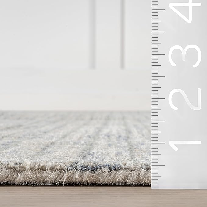 Rugs USA Melrose Light Blue/Ivory, 7'6" x 9'6", Handmade, Wool & Cotton, Soft and Cozy, High Traffic, Stain Resistant, Easy Clean, Durable Area Rug for Bedroom, Living Room, Dining Space, Entryway