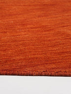 Hand Knotted Loom Wool ECO-Friendly Area Rugs - 8'x8', Round, Light Red Color, Solid Plain Design, High Pile Handmade Anti Skid Area Rugs for Living Room, Bed Room (L00111)