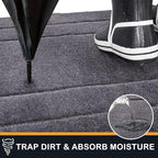 PURRUGS Dirt Trapping Door Mat 24" x 59", Non-Slip/Skid Machine Washable Entryway Rug, Dog Doormat, Super Absorbent Welcome Mat for Muddy Wet Shoes and Paws, Grey