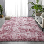 Large Shag Area Rugs 6 x 9, Tie-Dyed Plush Fuzzy Rugs for Living Room, Ultra Soft Fluffy Furry Rug for Bedroom, Indoor Carpet Nursery Rugs for Kids Room Home Decor, Pink Purple