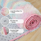 Andency Soft Area Rugs for Living Room Bedroom, 4x6 Fluffy Shaggy Bedside Rug, Non-Slip Large Shag Fuzzy Plush Carpets for Bedroom Kids Dorm Nursery Home Decor Aesthetic, Tie-Dyed Brown