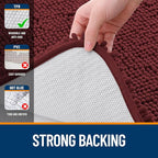 OLANLY Bathroom Rugs 30x20, Extra Soft Absorbent Chenille Bath Rugs, Rubber Backing Quick Dry, Machine Washable Bath Mats for Bathroom Floor, Tub and Shower, Home Decor Accessories, Andorra Red-Brown