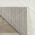 Antep Rugs Palafito 6x9 Geometric Shag Diamond High-Low Pile Textured Indoor Area Rug (White, 6'7" x 9')