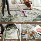 9x12 Area Rugs for Living Room, Modern Abstract Rug for Bedroom, Contemporary Machine Washable Rug, Large Stain Resistant Carpet for Dining Room Playroom Nursery Room, Pet & Kids Friendly