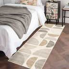 MUJOO Boho Runner Rug Washable,2x6 Area Rugs for Hallways Kitchen Bathroom Bedroom Entryway,Non Slip Carpet Long Mat Indoor,Soft Modern Abstract Bohemian Neutral Beige