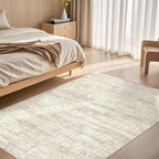 4x6 Area Rug Living Room Rugs - Washable Neutral Modern Abstract Soft Thin Rug Indoor Floor No Slip Rug Carpet for Bedroom Under Dining Table Home Office Decor - Beige/Brown