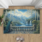 Peacock Rug Small - 3x4 Rug, Peacock Decor Washable Rugs for Living Room, Nature Waterfall Carpet, Natural Landscapes Non-Slip Area Rugs for Bedroom, Aesthetics Carpet - Peafowl Home Decor & Gifts