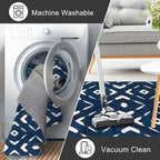 KILOCOCO Hallway Runner Rug 2'x7' Runners for Hallways Soft Washable Runner Rugs Non Slip Printed Low-Pile Runners for Bedroom Kitchen Living Room Laundry Room Boho Rugs, Blue
