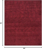 Hand Knotted Loom Wool ECO-Friendly Area Rugs - 3'x5', Rectangle, Dark Red Color, Solid Plain Design, High Pile Handmade Anti Skid Area Rugs for Living Room, Bed Room (L00111)