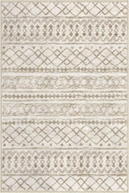 KUTA 6x9 Boho Living Room Rugs, Moroccan Washable Kitchen Rug Non Slip, Beige Ultra Soft Print Distressed Geometric Low-Pile Throw Carpet for Bedroom Nursery Dorm Decor