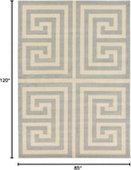 Unique Loom Athens Collection Classic Geometric Modern Border Design Area Rug (7' 0 x 10' 0 Rectangular, Gray/ Beige)