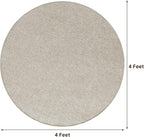LBRO2M Easy Jute Solid Area Rug 4X4 Round Washable Rugs for Living Room Dining Room Bedroom Natural Jute Look Indoor Outdoor Rug Durable, Solid Non Shedding Eco Friendly (4X4 Gray)