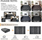 5x7 Machine Washable Area Rug for Living Room, Black Vintage Moroccan Rug Large Non-Slip Low Pile Soft Faux Wool Carpet, Kids and Pets Friendly for Bedroom Dining Room Farmhouse Home Decor Rug