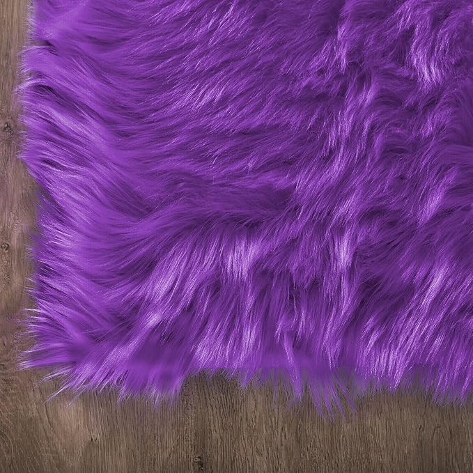 Latepis Bedroom Shag 4x6 Rug Purple Shaggy Fluffy Faux Fur Rug Machine Washable Area Rugs for Living Room Office Dorm Plush Rugs Home Decor Rectangle