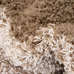 Unique Loom Solid Shag Collection Area Rug (4' Octagon, Taupe)