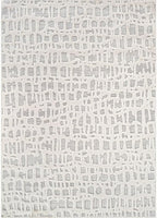Beverly Rug Micro Loop Area Rug Gray/White 6x9 Abstract Modern Luxury Irregular Grid Durable Soft Indoor Rugs for Living Dining Room Office Stain Resistant Non Shedding Casual Indoor Carpet 6 x 9
