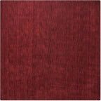 Hand Knotted Loom Wool ECO-Friendly Area Rugs - 6'x6', Square, Dark Red Color, Solid Plain Design, High Pile Handmade Anti Skid Area Rugs for Living Room, Bed Room (L00111)