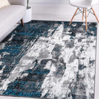 LUXE WEAVERS Modern Abstract Art Turquoise 5x7 Area Rug