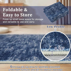 RUGSREAL Solid Runner Rug 2x6 Modern Hallway Runner Mat Machine Washable Ktichen Rug 2x6 Long Hallway Modern Indoor Throw Carpet for Bedside Living Room Bedroom Laundry, 2' x 6' Blue
