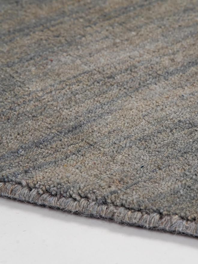 Hand Knotted Loom Wool ECO-Friendly Area Rugs - 6'x6', Round, Light Blue Color, Solid Plain Design, High Pile Handmade Anti Skid Area Rugs for Living Room, Bed Room (L00111)