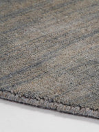 Hand Knotted Loom Wool ECO-Friendly Area Rugs - 6'x6', Round, Light Blue Color, Solid Plain Design, High Pile Handmade Anti Skid Area Rugs for Living Room, Bed Room (L00111)