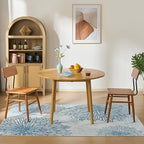 WITSHOCK 6x9 Washable Rug for Living Room,Modern Floral Distress Print Pattern Area Rugs,Stain Resistant with Non Slip Backing Carpet for Dining Room,Bedroom & Home Decor,Blue/Light Blue