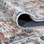 Bloom Rugs Washable Non-Slip 10x14 Rug - Terracotta/Teal Traditional Oriental Area Rug for Living Room, Bedroom, Dining Room, and Kitchen - Exact Size: 10' x 14'