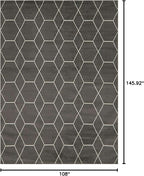 Unique Loom Trellis Frieze Collection Area Rug - Geometric (9' x 12' 2", Dark Gray/ Ivory)