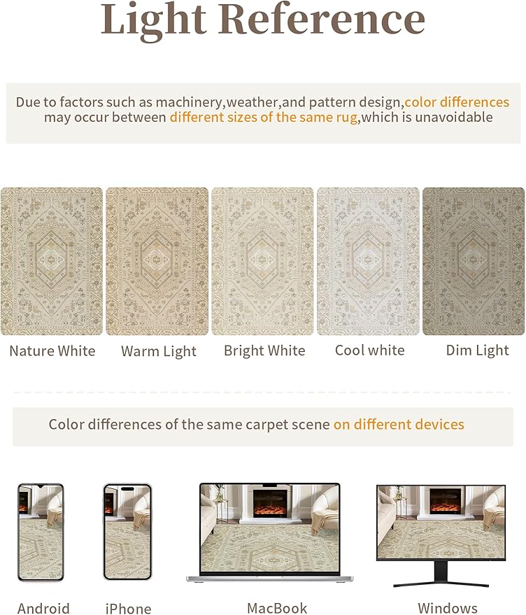 SERISSA Boho Washable Runner Rug, 2x6 Non-Slip Kitchen Runner Rug Vintage Beige Hallway Rug Ultra Soft Print Distressed Oriental Floor Carpet Runner for Bedroom Bathroom Laundry Living Room