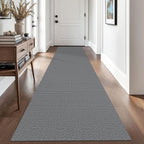 EARTHALL Washable Runner Rug 2.6x10 Ft Non Slip Runners for Hallways Cotton Rubber Backed Kitchen Runner Braided Indoor Floor Carpet Runners for Entryway, Hallway, Kitchen, Bedroom, Charcoal Gray
