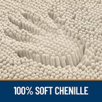 OLANLY Bathroom Rugs 30x20, Extra Soft Absorbent Chenille Bath Rugs, Rubber Backing Quick Dry, Machine Washable Bath Mats for Bathroom Floor, Tub and Shower, Home Decor Accessories, Sand