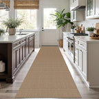 KOZYFLY Boho Runners for Hallways 3x10 ft Washable Kitchen Runner Non Slip Rubber Backed Hallway Rugs Cotton Entryway Runner Rug Floor Carpet for Indoor Hall, Backdoor, Kitchen, Tan/Orange/Brown