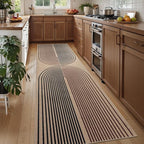 Tangsoo Rainbow Easy Jute Rug 2.6x10 Washable Runner Rug for Hallways,Non-Slip Thin Dark Brown Outdoor Rug,Modern Farmhouse Carpet for Porch Laundry Bedroom Living Room Entryway