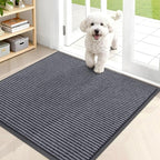 OLANLY Front Door Mat Indoor Outdoor Entrance, Waterproof Heavy Duty Doormat, Fade Resistant, Low Profile, Easy Clean Patio Porch Welcome Floor Mats for Entry, 35x30, Grey