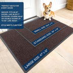 OLANLY Front Door Mat Indoor Outdoor Entrance, Waterproof Heavy Duty Doormat, Fade Resistant, Low Profile, Easy Clean Patio Porch Welcome Floor Mats for Entry, 40x32, Tan
