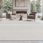 Beverly Rug Micro Loop Large Area Rug White 9x12 Modern Luxury Boho Geometric Durable Indoor Area Rugs for Living Dining Room Office Stain Resistant Non Shedding Casual Indoor Carpet White 9 x 12