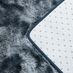 Large Shag Area Rugs 8 x 10, Tie-Dyed Plush Fuzzy Rugs for Living Room, Ultra Soft Fluffy Furry Rug for Bedroom, Indoor Carpet Nursery Rugs for Kids Room Home Decor, Blue and Grey