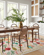 Washable Rugs 8x10 Floral Vintage Washable Area Rug Non Slip Low Pile Large Rugs for Living Room Dining Room Bedroom Farmhouse Kids Playroom
