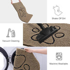 Smiry Dog Door Mat for Muddy Paws, Absorbent Dirt Trapper Non Slip Quick Dry Washable Chenille Mat for Mud Dogs, Entry Rug for Indoor and Outdoor (30x20 Inches, Camel and Black)